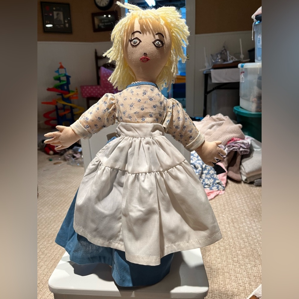 Handmade doll with stand